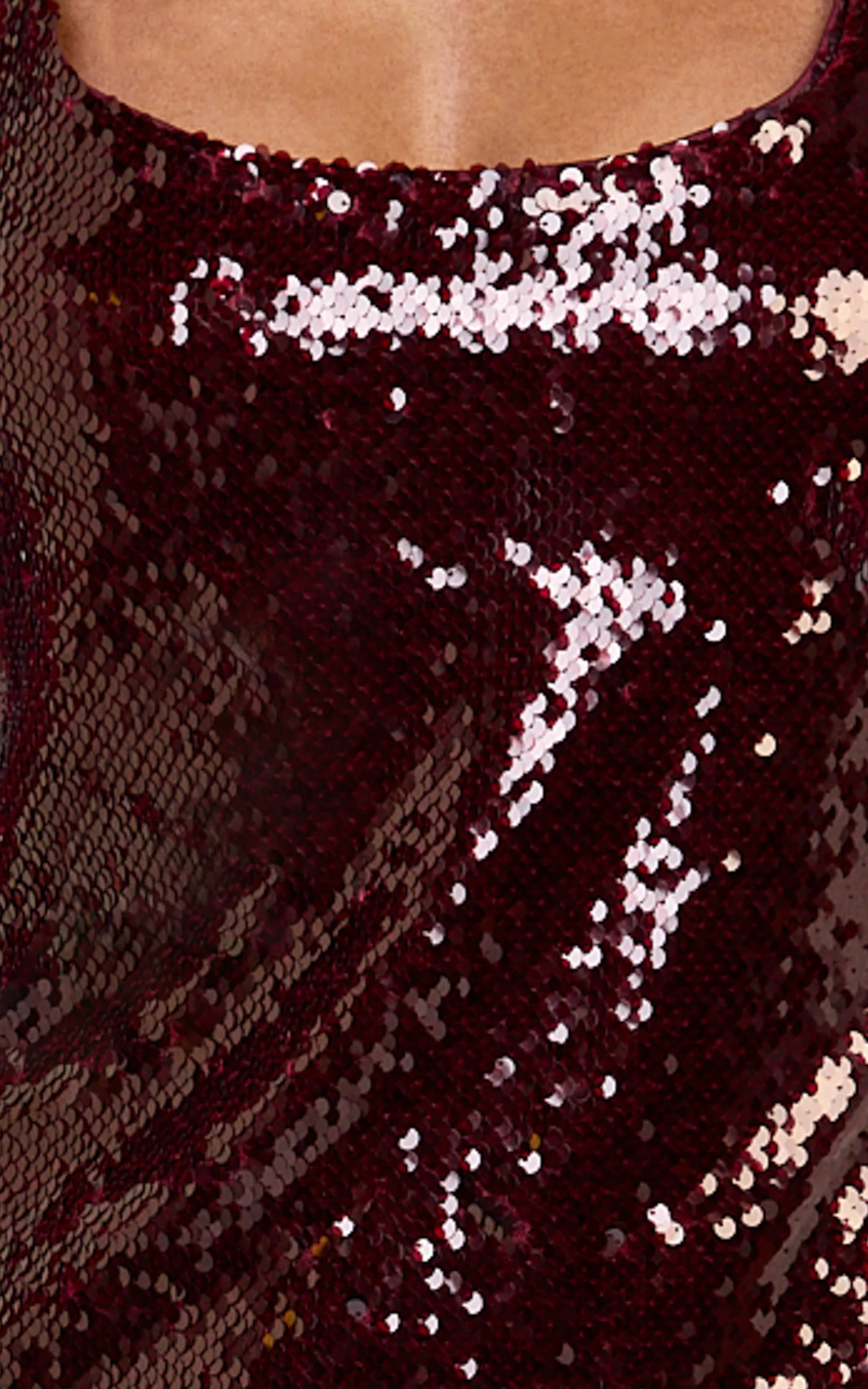 Seville Mini Dress - Racer Back A Line Sequin Dress in Ruby - Image 6