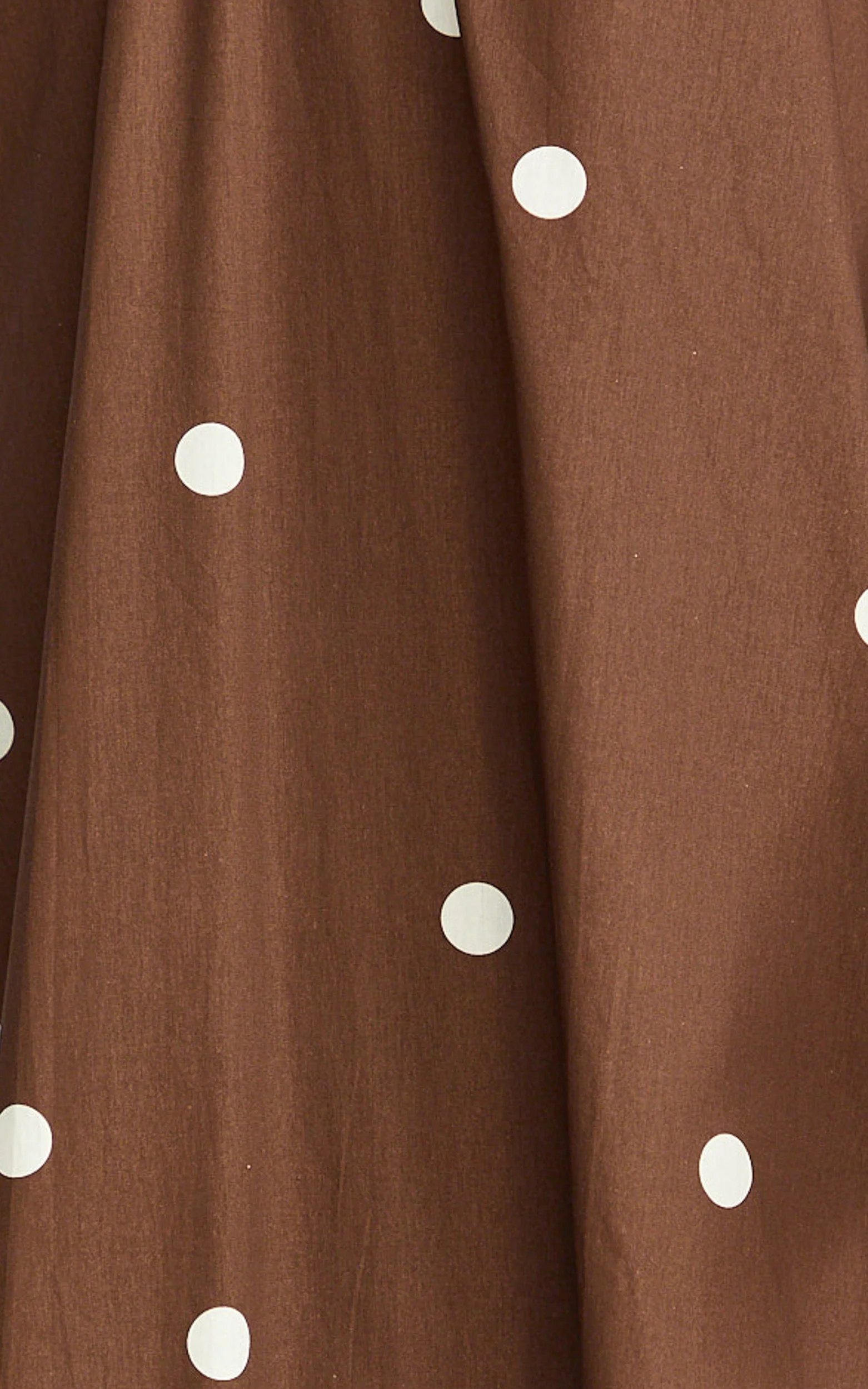 Simone Maxi Dress - U Halter Neck Linen Polkadot Dress in Chocolate - Image 6