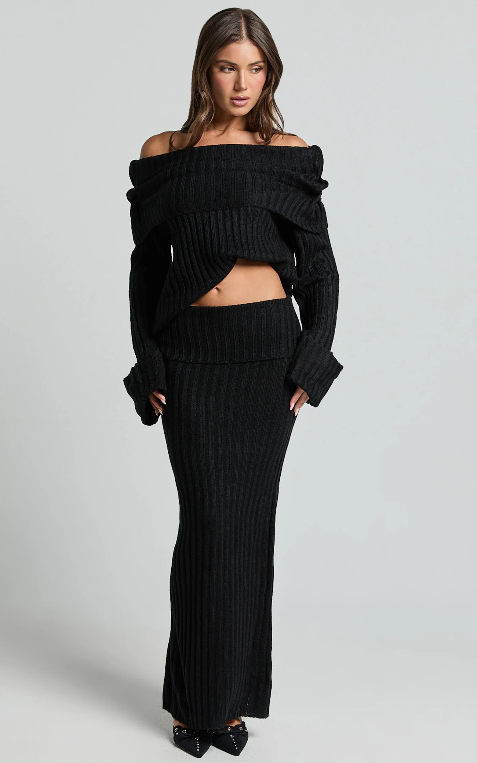 SNDYS the Label - Brooks Maxi Skirt in Black - Image 3