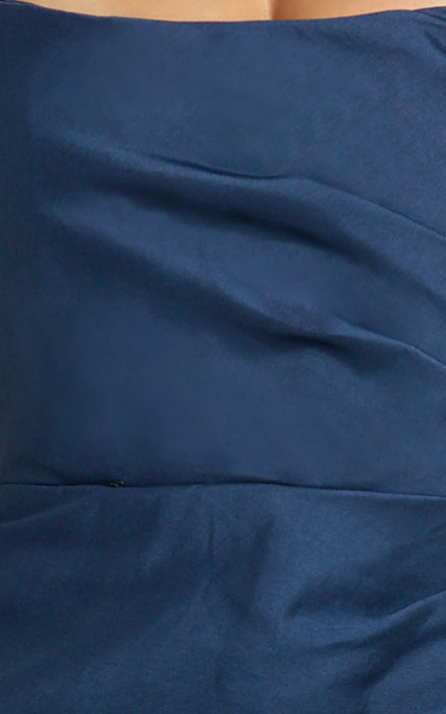 Stefania Mini Dress - Asymmetrical Removable Skirt Ruched Strapless Bodycon Dress in Navy - Image 6