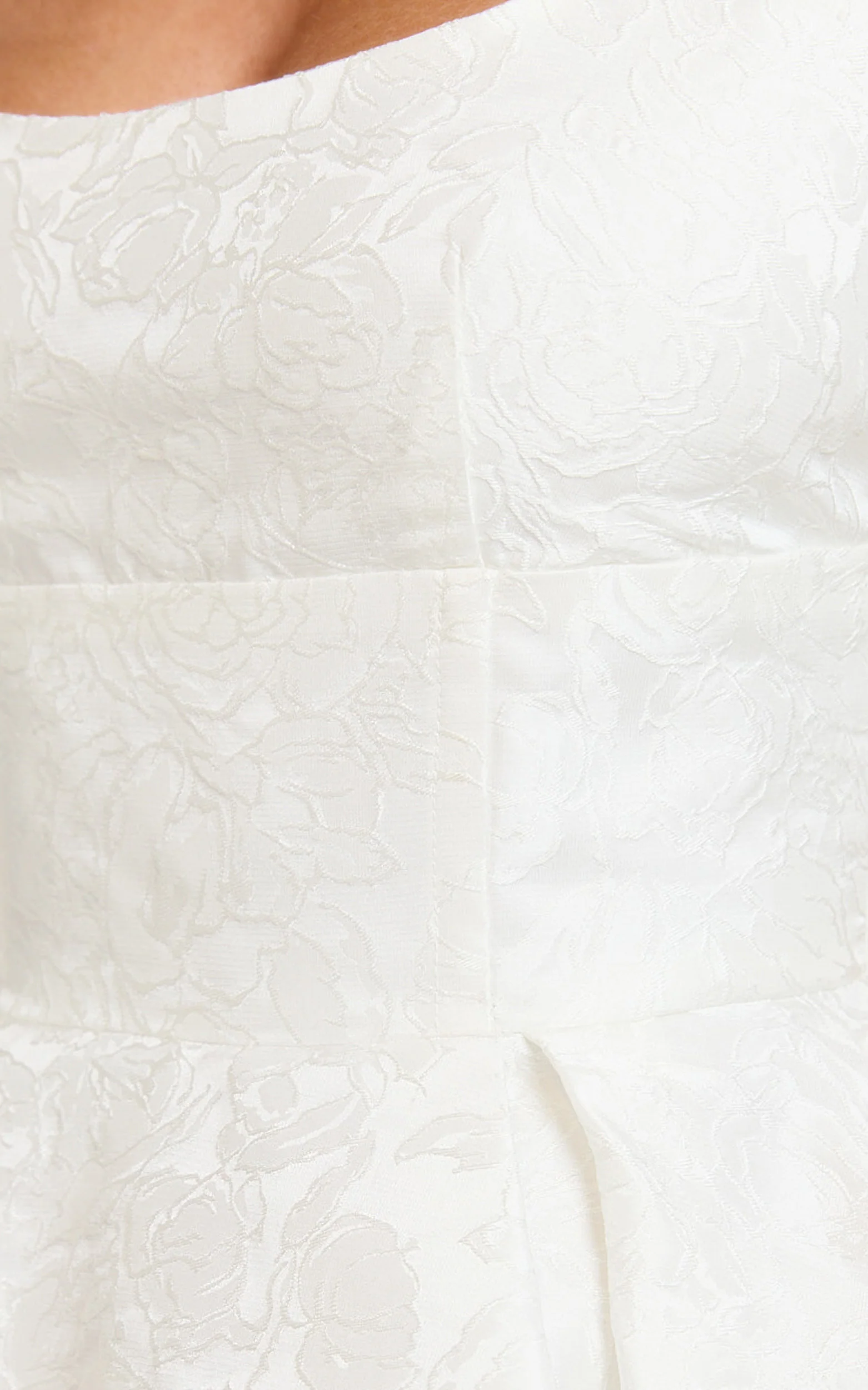 Stephane Mini Dress - Corset Scoop Neck Fit and Flare Dress in Ivory - Image 8