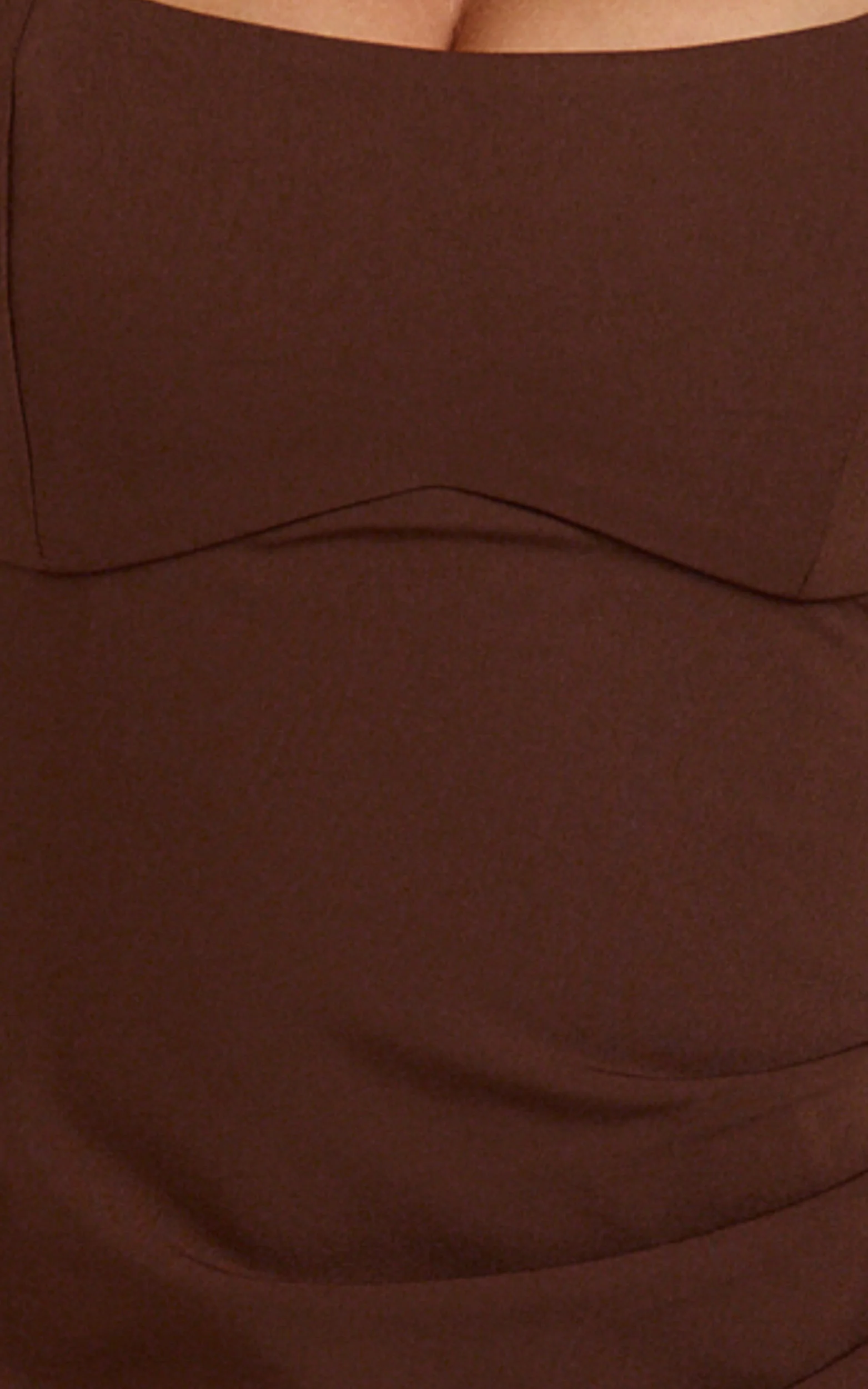 Stormi Mini Dress - Balconette Shaping Fitted Dress in Chocolate - Image 6