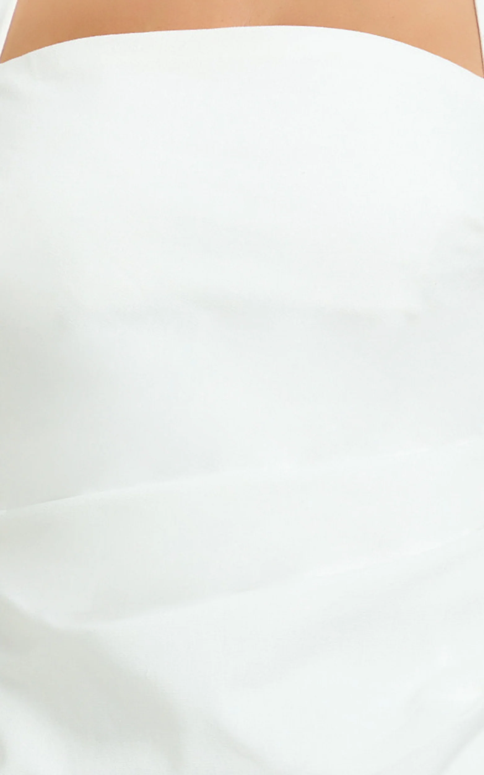 Tamika Mini Dress - Halter Neck Gathered A Line Mini Dress in Off White - Image 6