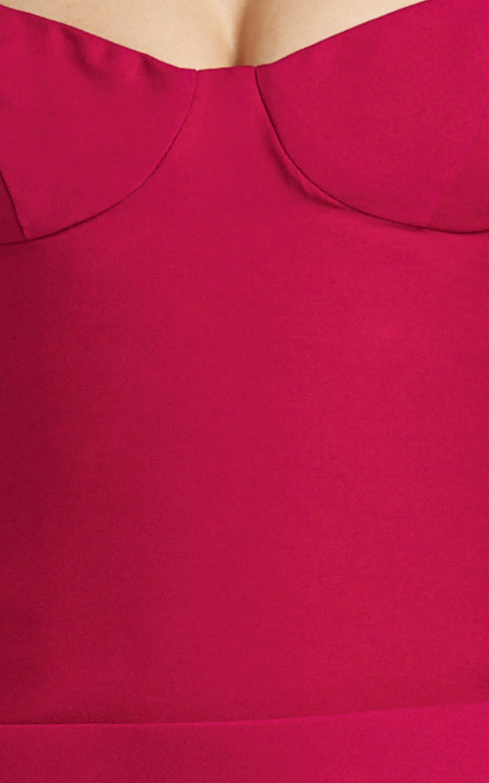 Tanisha Mini Dress - Off Shoulder Draped Waist Dress in Red - Image 7