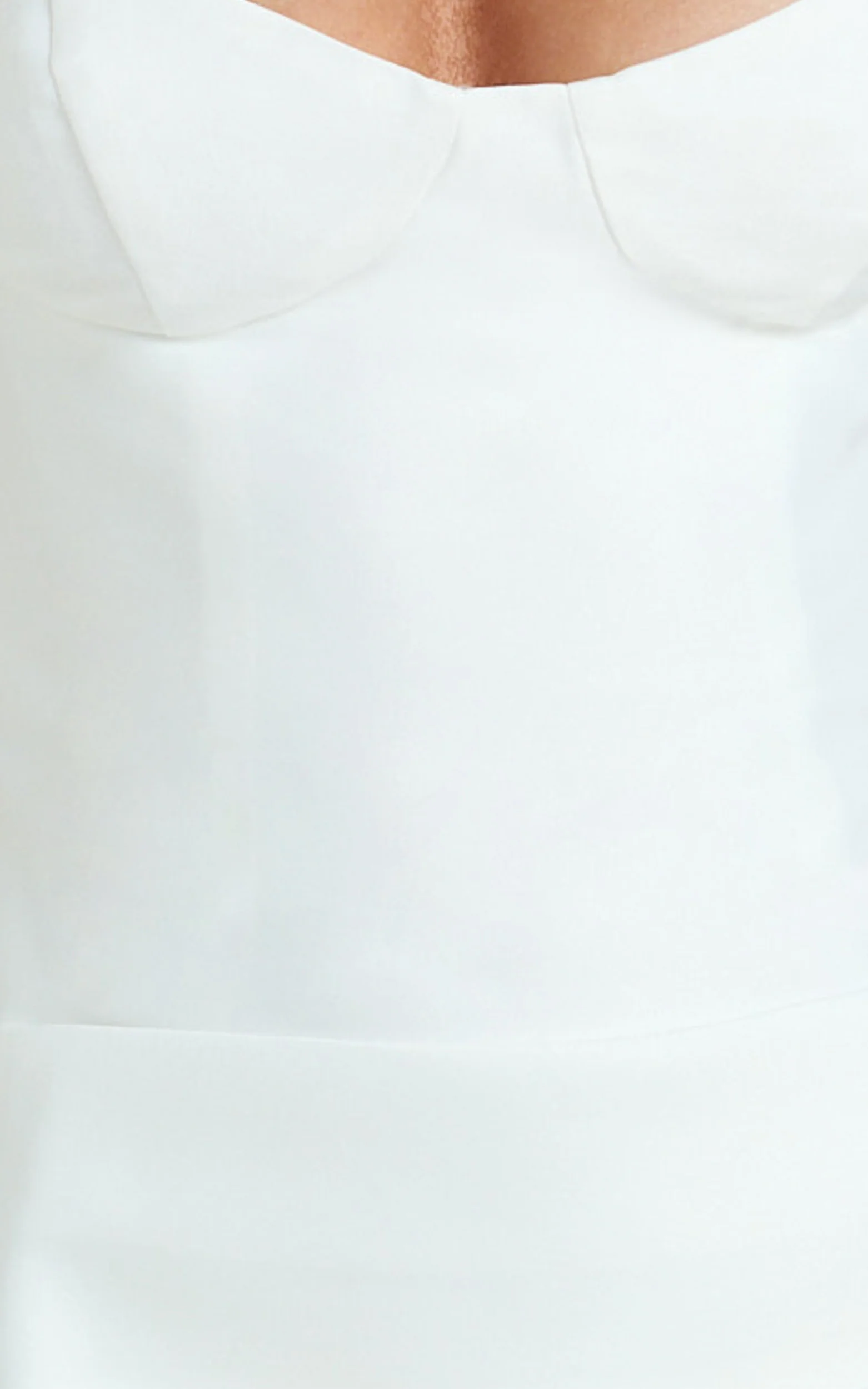 Tanisha Mini Dress - Off Shoulder Draped Waist Dress in White - Image 7