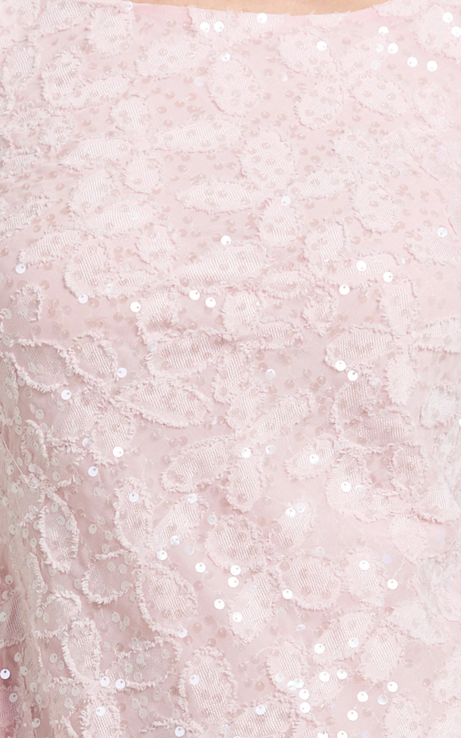 Terri Mini Dress - Long Sleeve Cowl Back Neck Dress in Pale Pink - Image 6