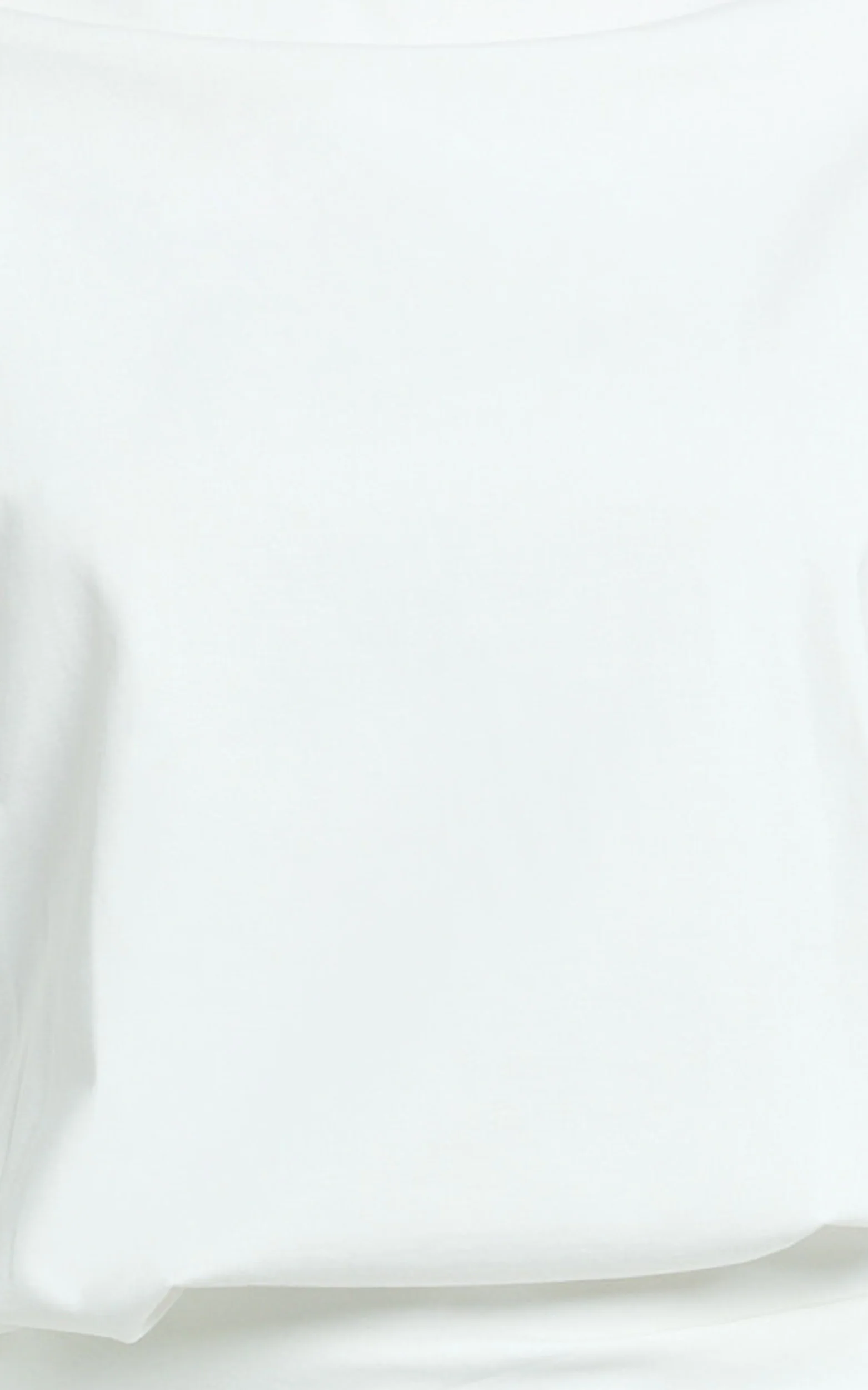 Tonya Mini Dress - High Neck Drop Shoulder Tulip Sleeve Top in White - Image 7