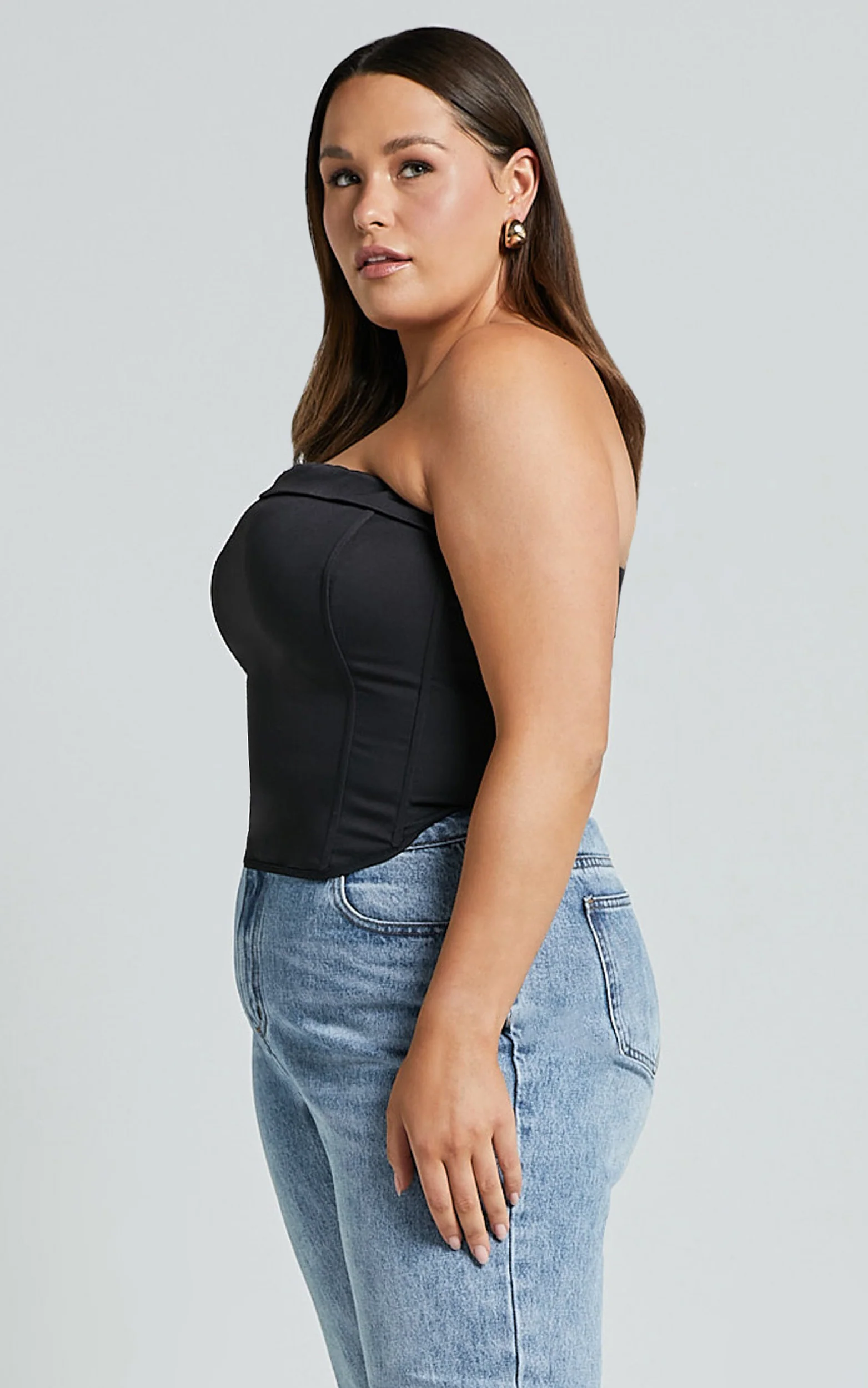 Vaira Top - Strapless Corset Top in Black - Image 6
