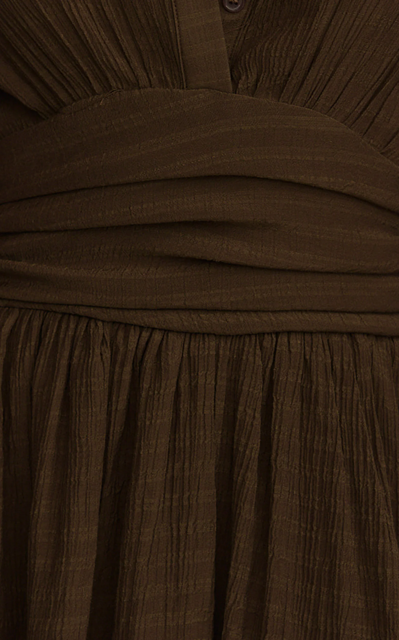 Valerie Mini Dress - Collared Long Sleeve Waist Shirt Dress in Chocolate - Image 11