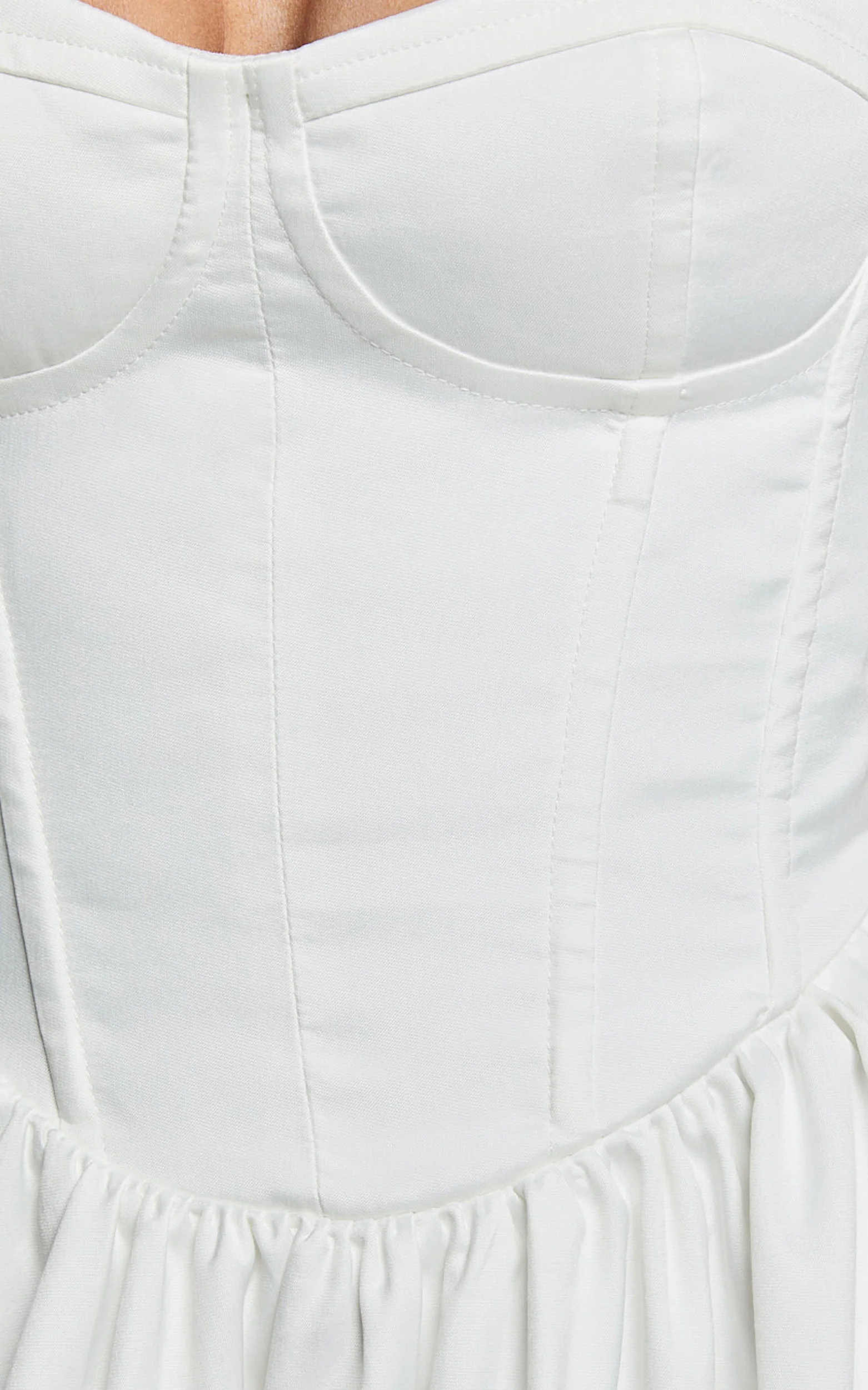 Vivian Maxi Dress - Strapless Corset Front Split Dress in Ivory - Image 7