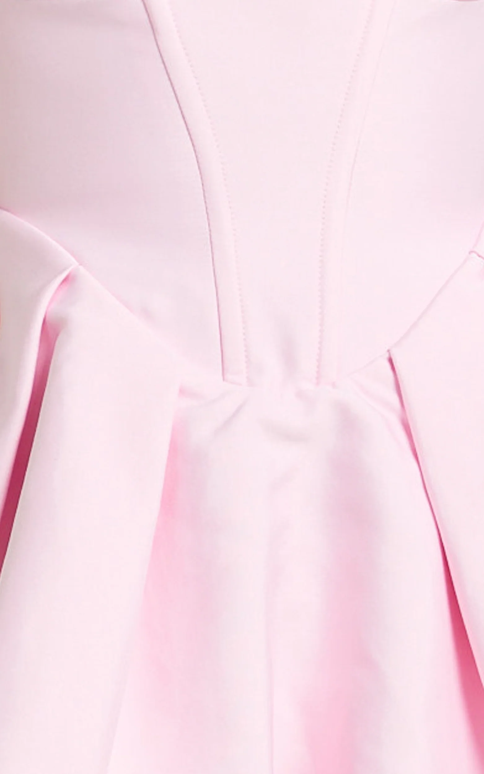 Yara Mini Dress - Plunge Corset Front V Waist Fit And Flare Dress in Pink - Image 7