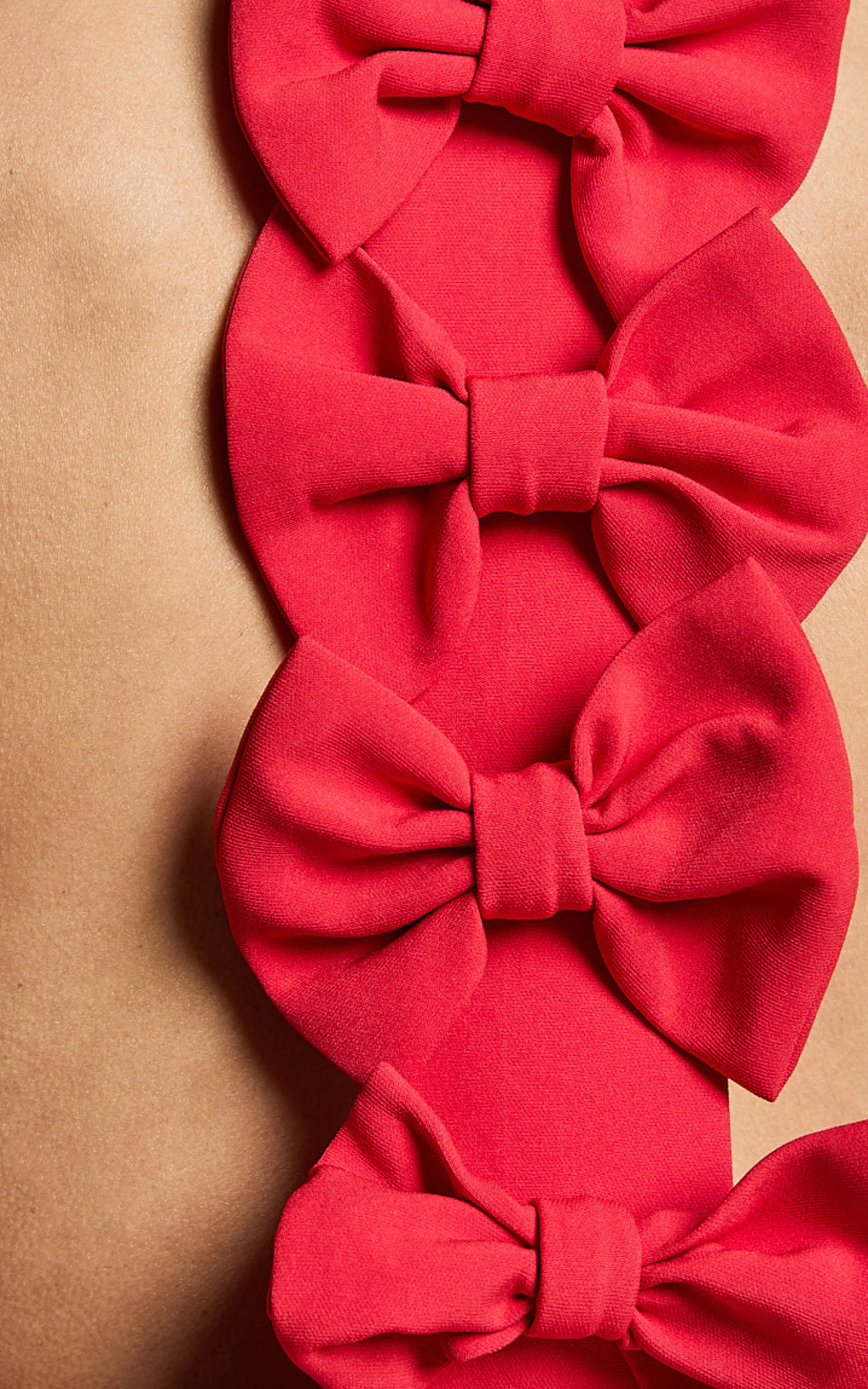 Yelena Mini Dress - Halter Neck Bow Detail Mini Dress in Red - Image 8
