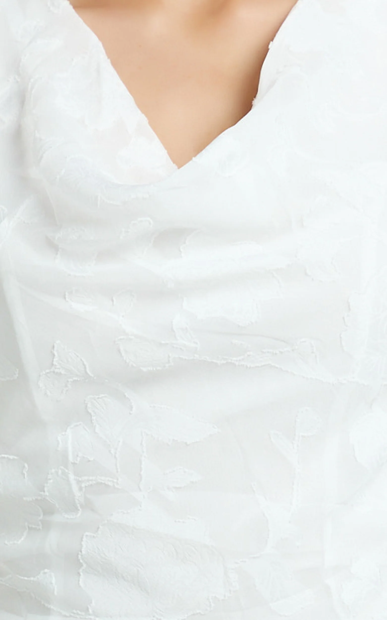 Ziva Maxi Dress - Jacquard Cowl Neck Dress in White - Image 8